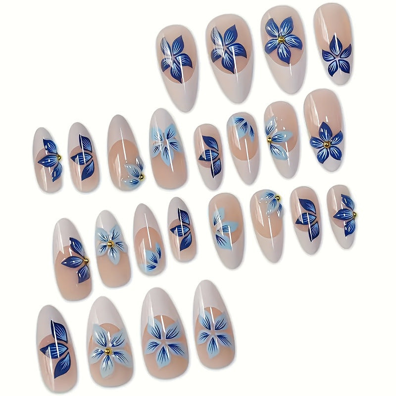 Decorative Floral Acrylic Nail Enhancements Kalsten