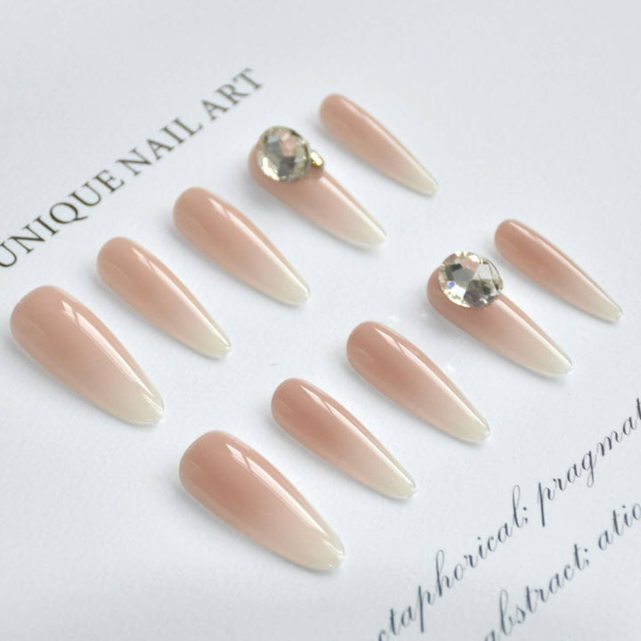 Decorative Rhinestone-Embellished Stiletto Nail Extensions Kalsten