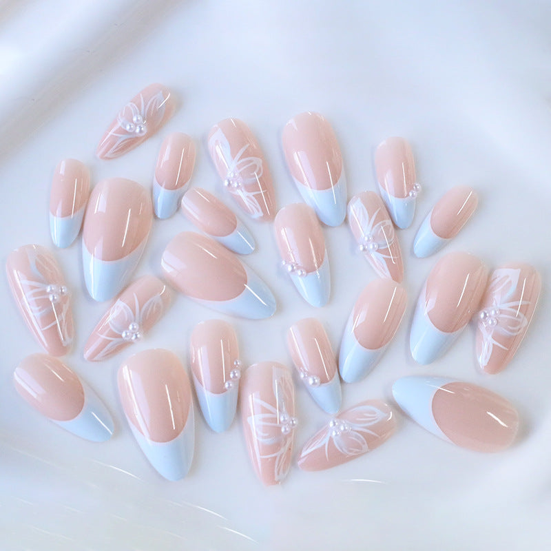 Elegant Floral-Accent Acrylic Nail Design Kalsten
