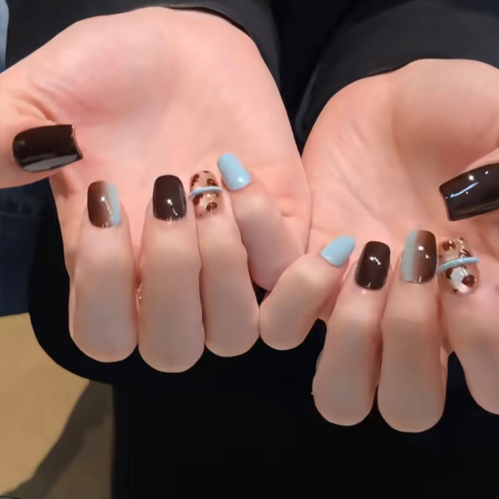 Artistic Press-On Nail Art Set with Unique Designs Kalsten