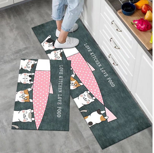 Marble-Pattern Kitchen Runner Mat Set Kalsten