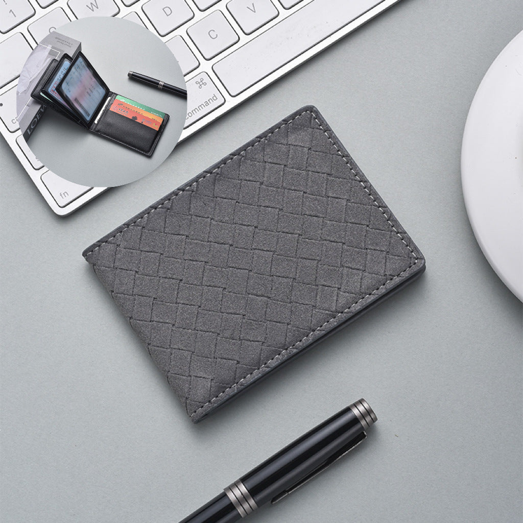 Stylish Woven Leather Cardholder Kalsten
