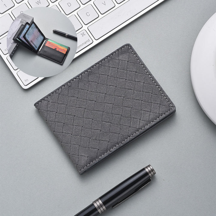 Stylish Woven Leather Cardholder Kalsten