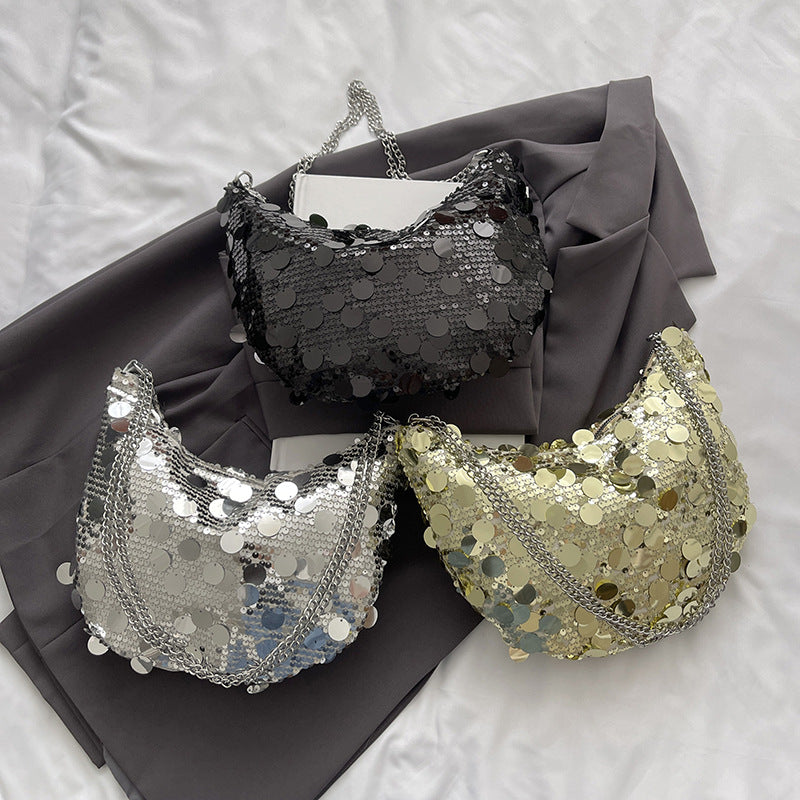 Sequin-Embellished Evening Handbag