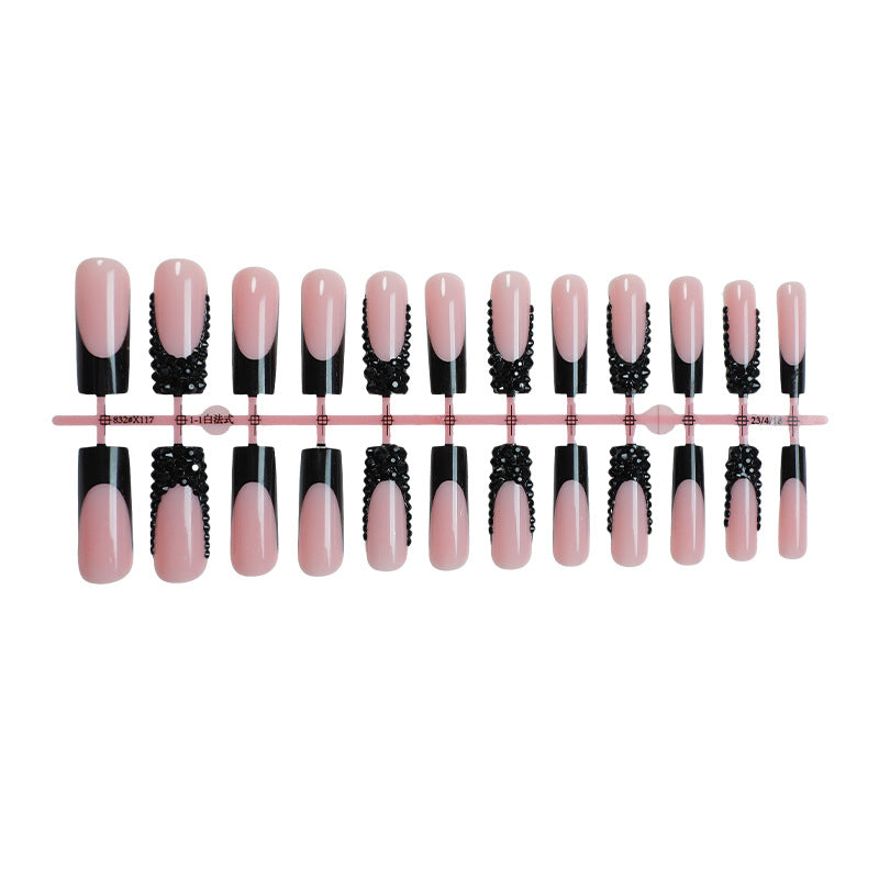 Elegant Nail Art Press-On Kit with Decorative Gem Accents Kalsten