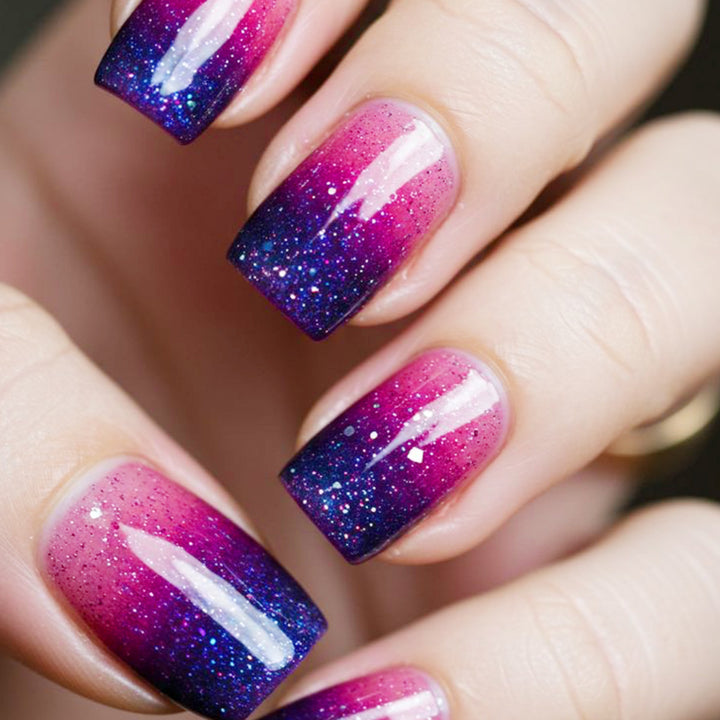 Sparkling Ombre Nail Art Extensions Kalsten