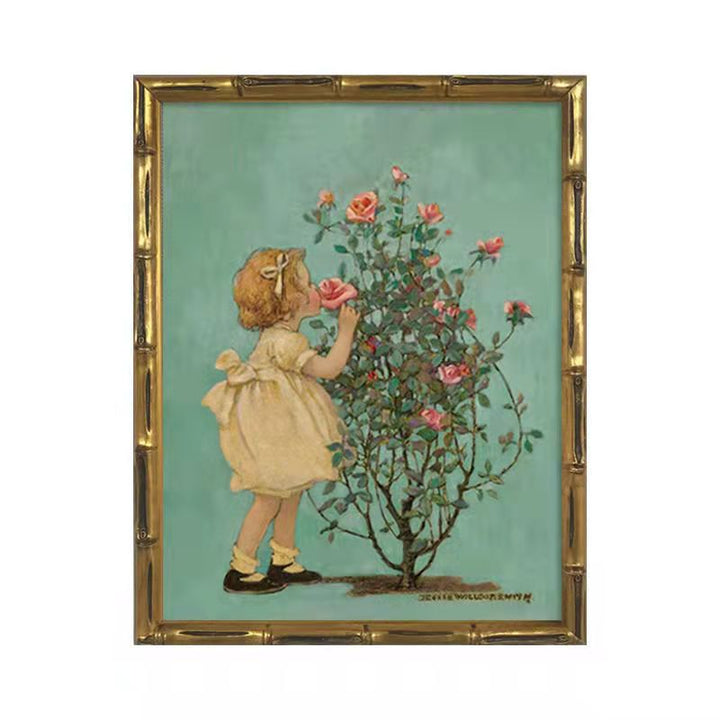 Framed Bird and Flower Art Print