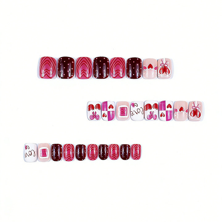 Romantic Heart Pattern Nail Art Kalsten