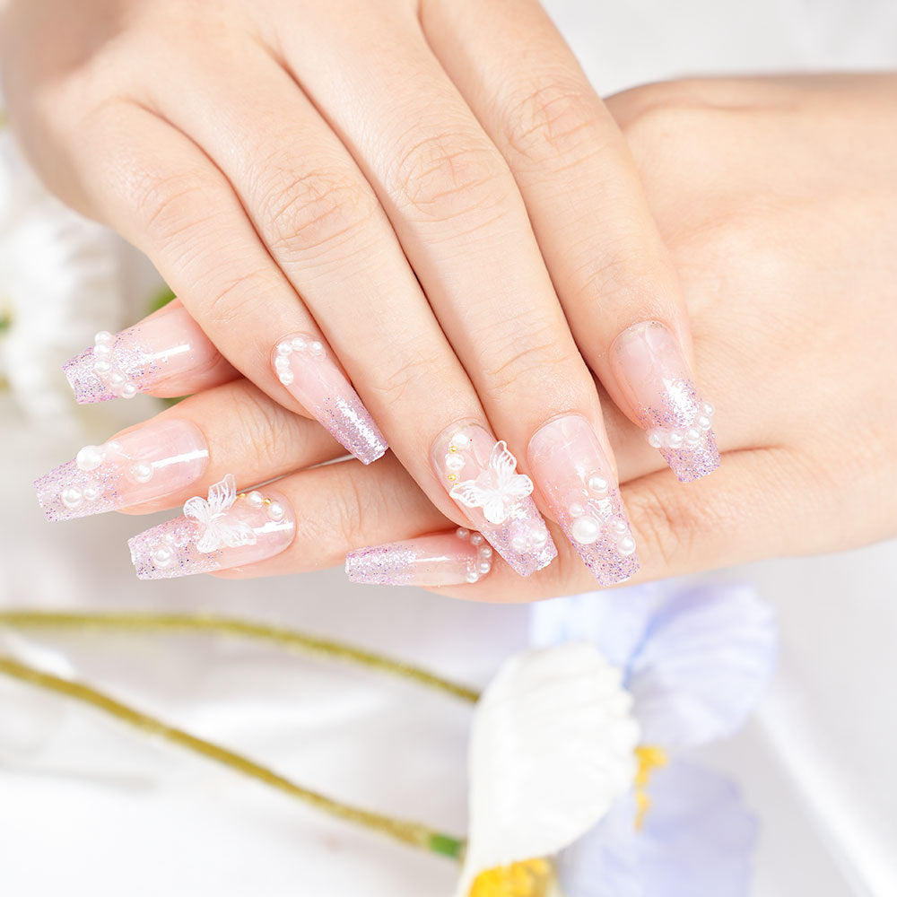 Decorative Nail Art Set with Butterfly Accents Kalsten