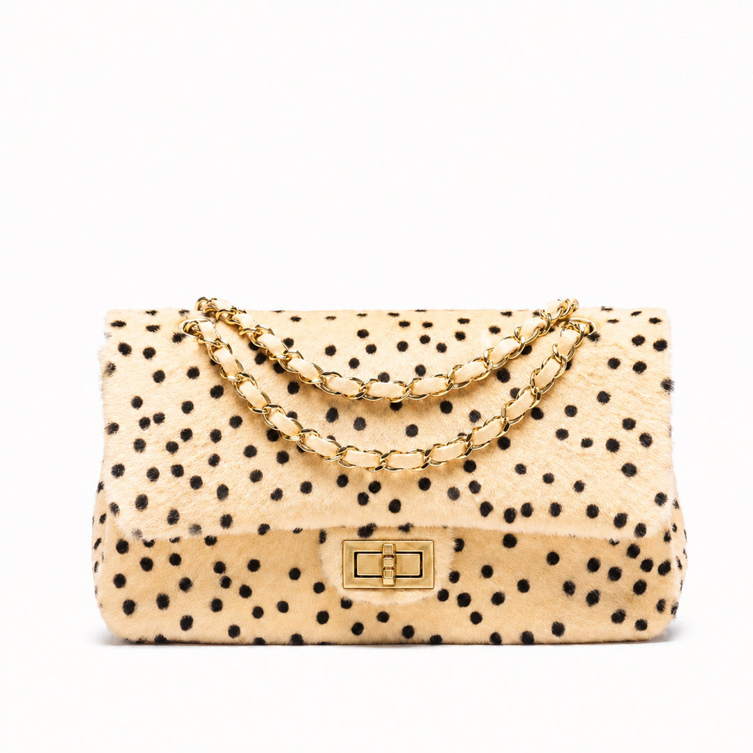 Luxurious Textured Chain Handle Handbag