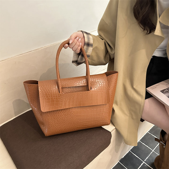 WoCrocodile Textured Structured Handbag Kalsten