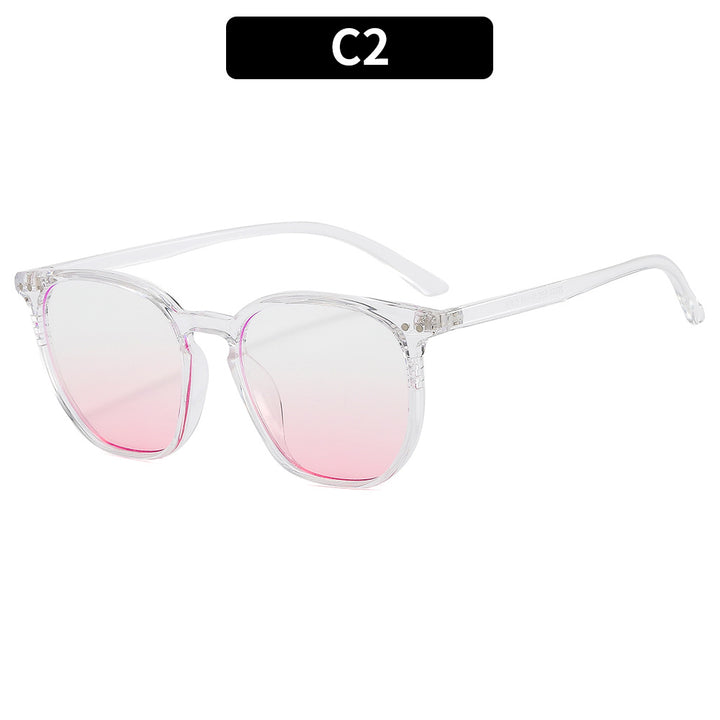 Geometric Clear Frame Sunglasses