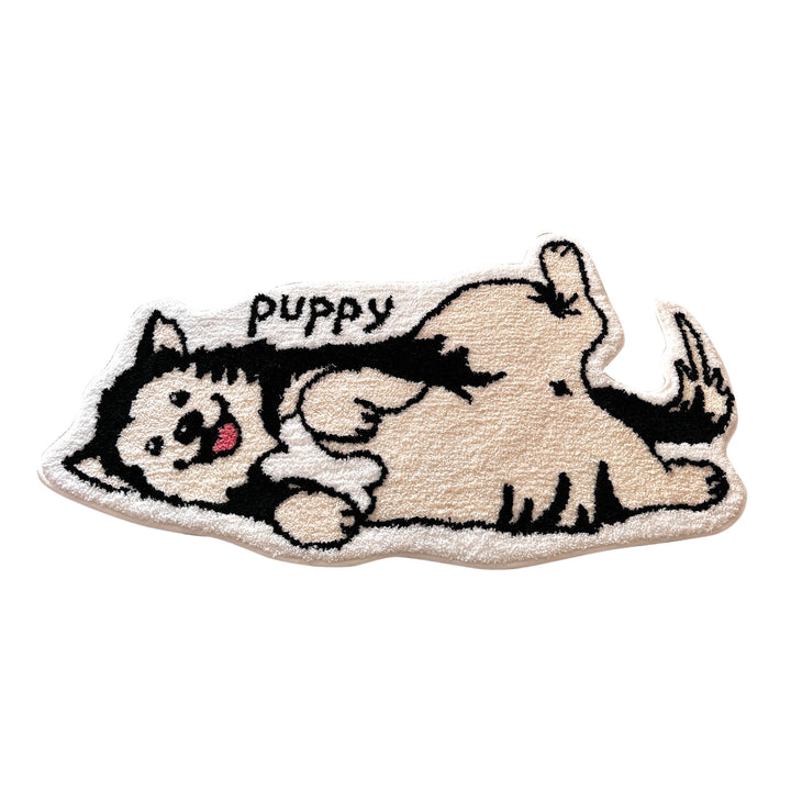 Cute Dog-Shaped Plush Bath Mat
