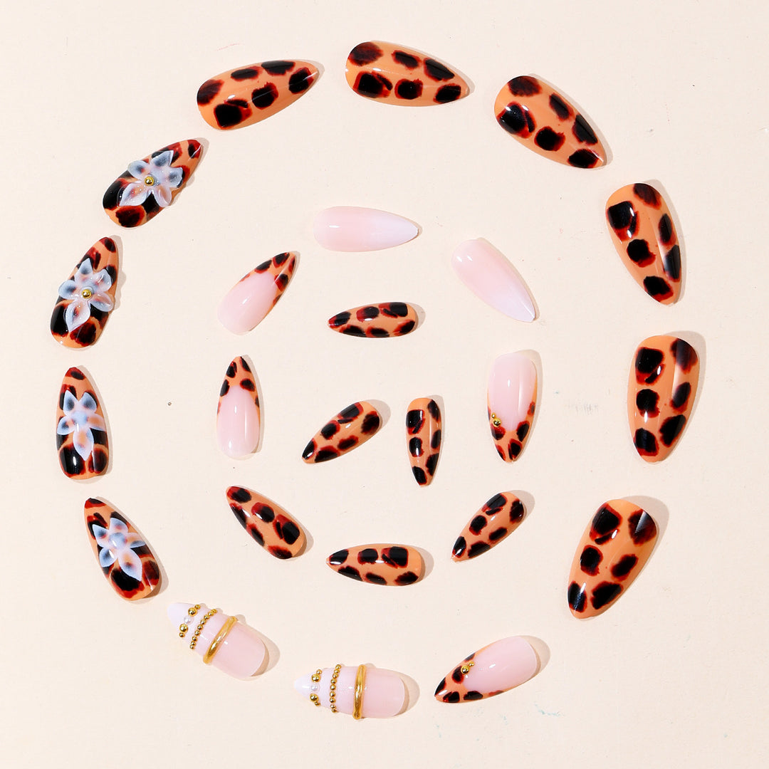 3D Floral Design Stiletto Nail Art Extensions Kalsten
