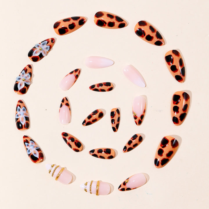 3D Floral Design Stiletto Nail Art Extensions Kalsten