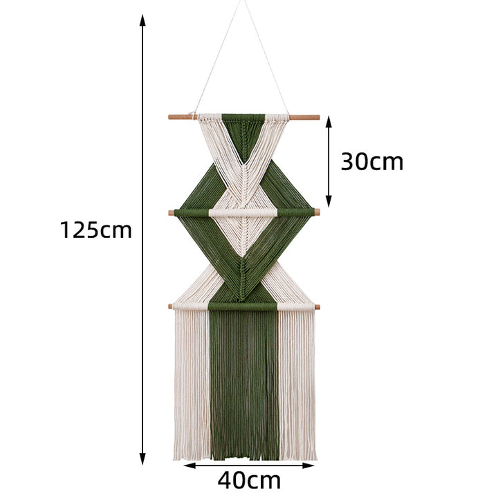 Macramé Wall Decor with Geometric Pattern Kalsten