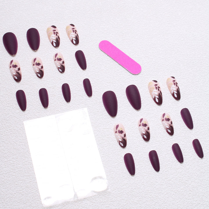 Elegant Floral Press-On Nail Set Kalsten