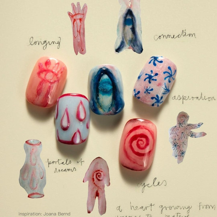 Artistic Coffee-Inspired Press-On Nail Art Set Kalsten