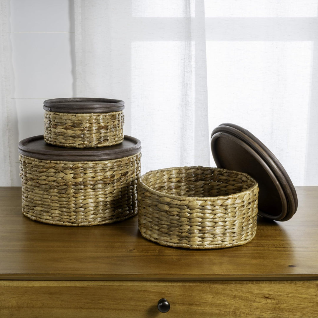 Handwoven storage basket with two handles Kalsten
