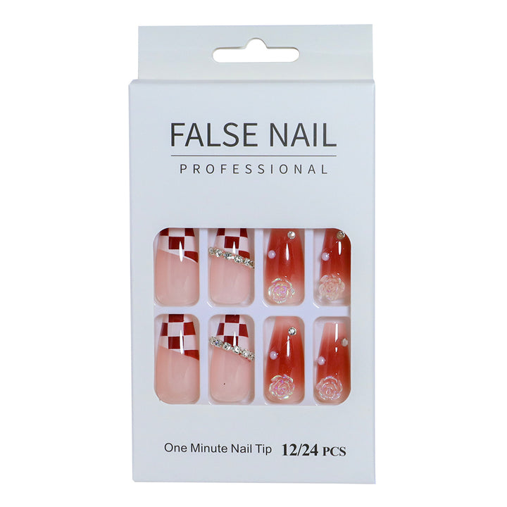 Decorative Press-On Nail Set with 3D Accents Kalsten
