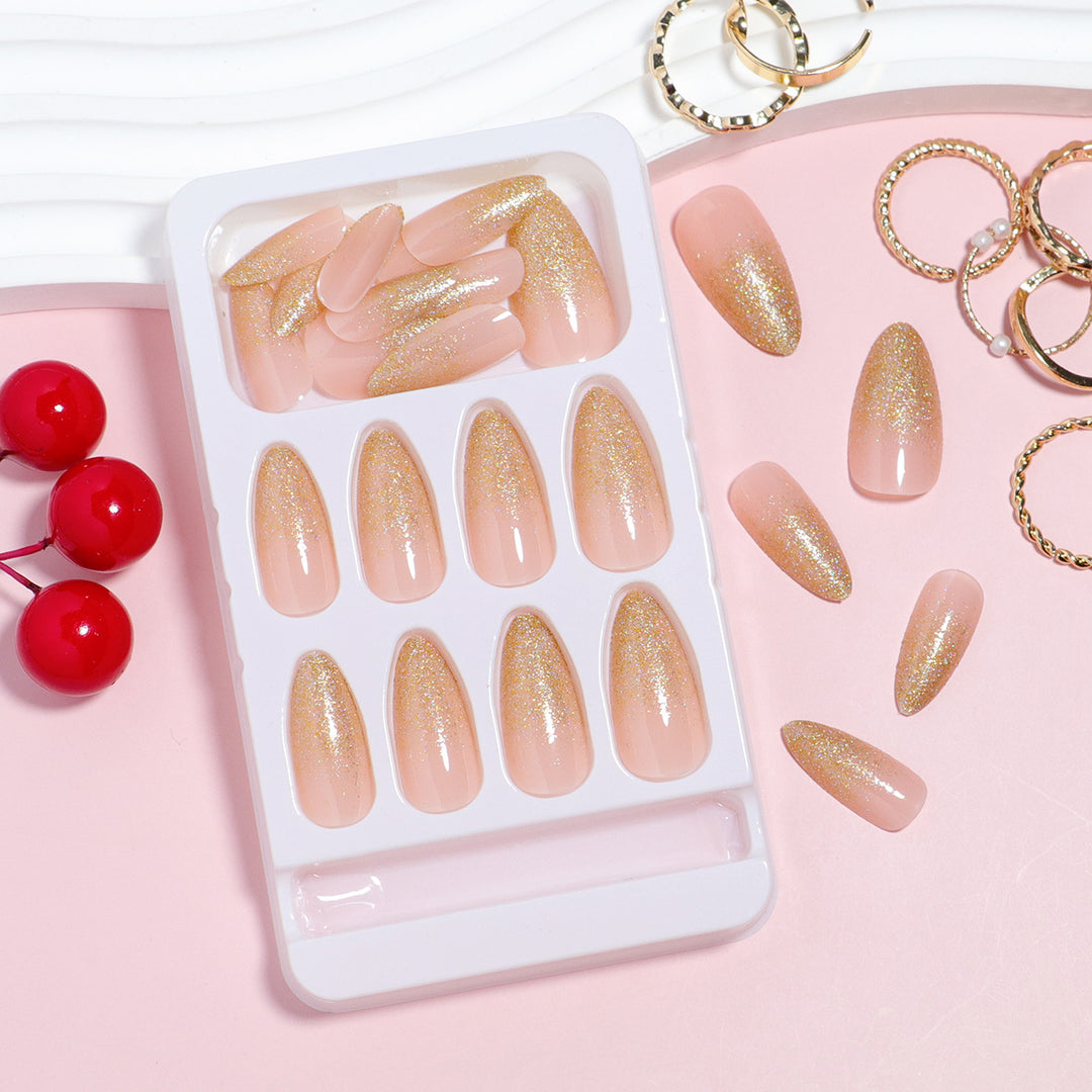 Glittery Press-On Nails Set Kalsten