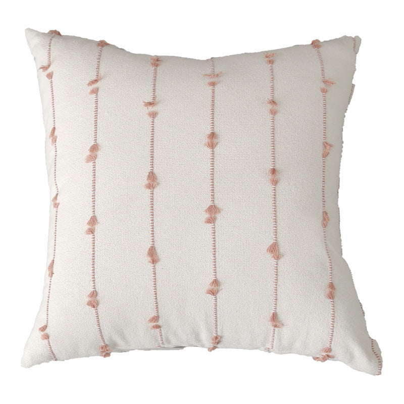 Textured Embroidered Decorative Pillow