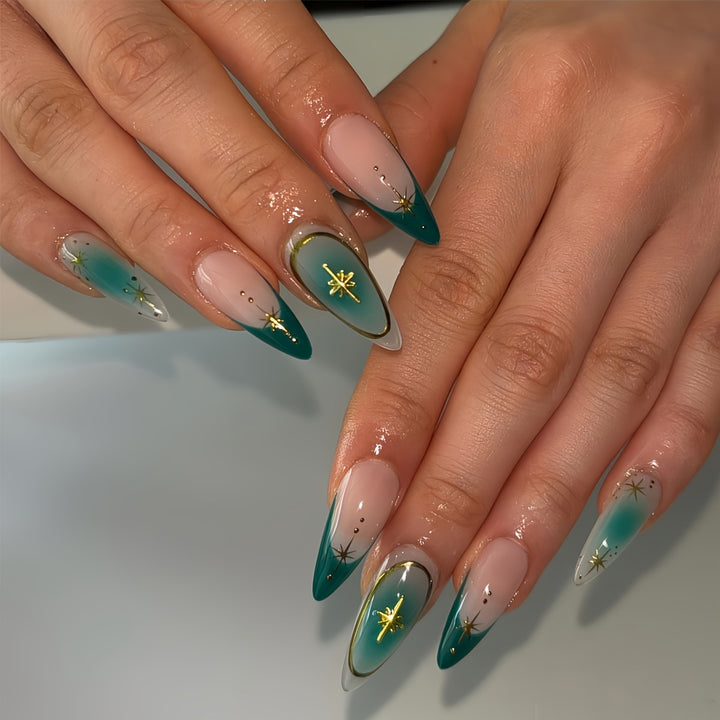 Artistic Geometric Pointed Nail Art Kalsten