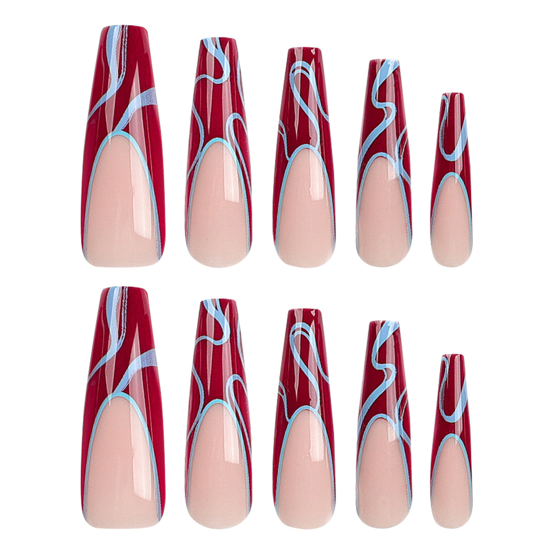 Artistic acrylic nails with floral and graphic accents Kalsten