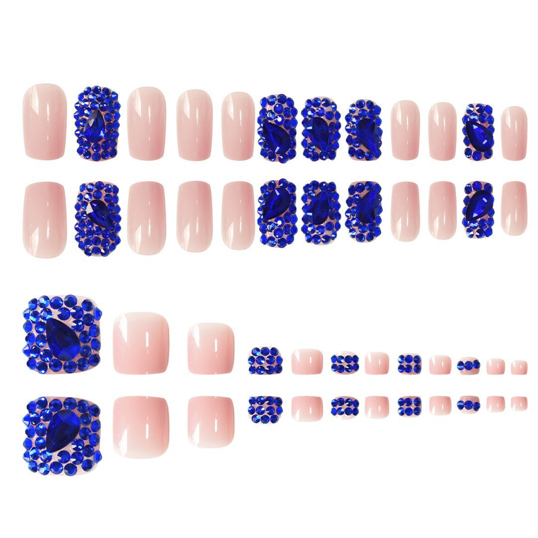 Decorative Rhinestone-Embellished Press-On Nails Kalsten