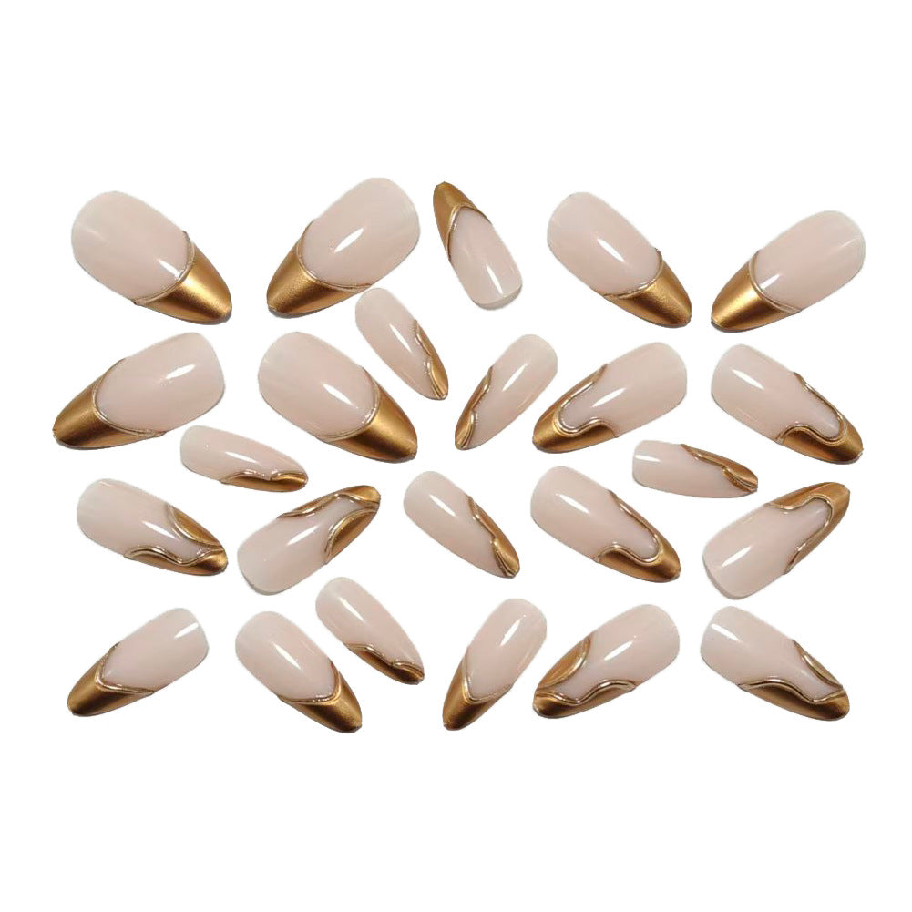 Artificial nails in elegant stiletto design with gold accents Kalsten