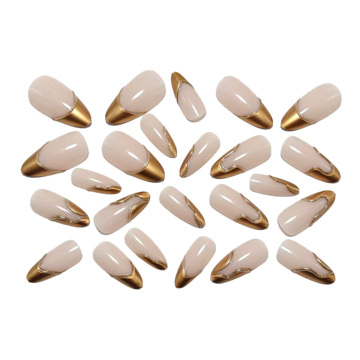 Artificial nails in elegant stiletto design with gold accents Kalsten
