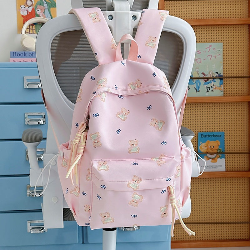 Cute Bear-Print School Backpack Kalsten