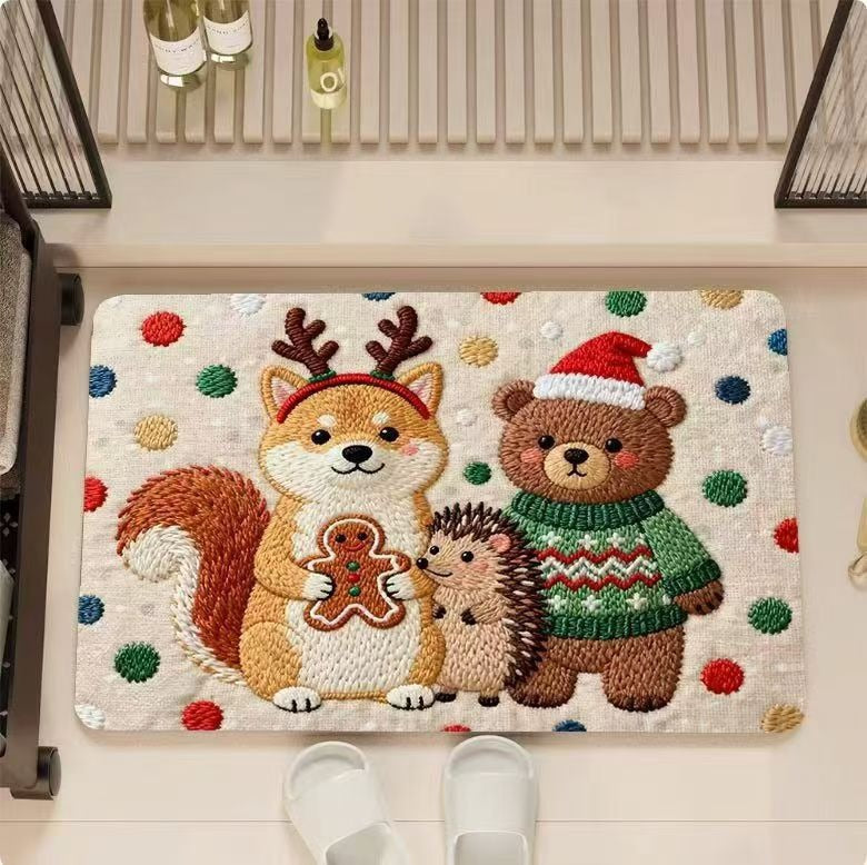 Whimsical Holiday-Themed Bath Mat