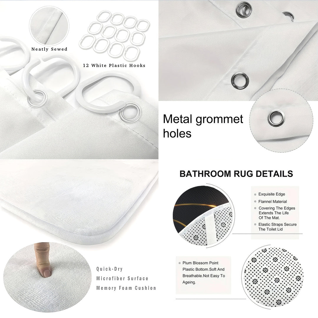 High-Definition Basketball-Themed Bathroom Décor Set Kalsten