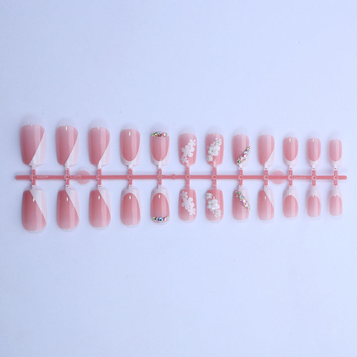 Decorative French Tip Press-On Nail Set