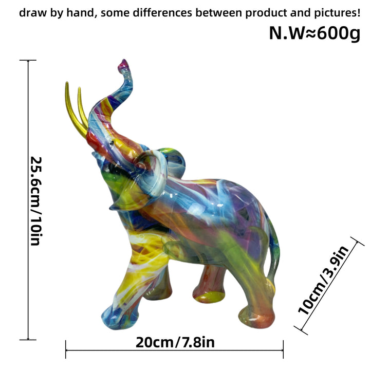 Creative elephant figurine with colorful design Kalsten