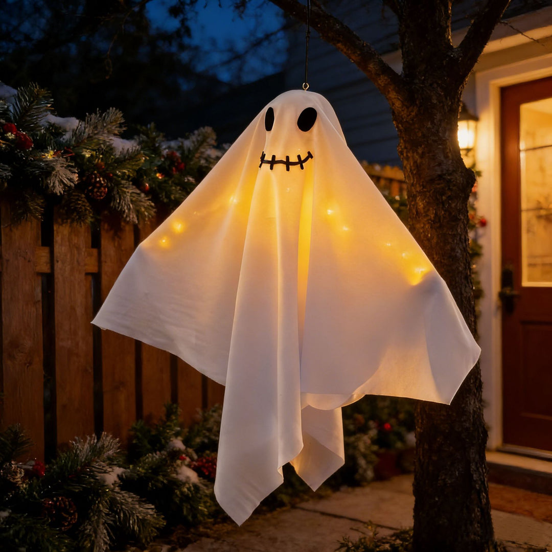 Decorative Halloween Ghost Figure with LED Lighting