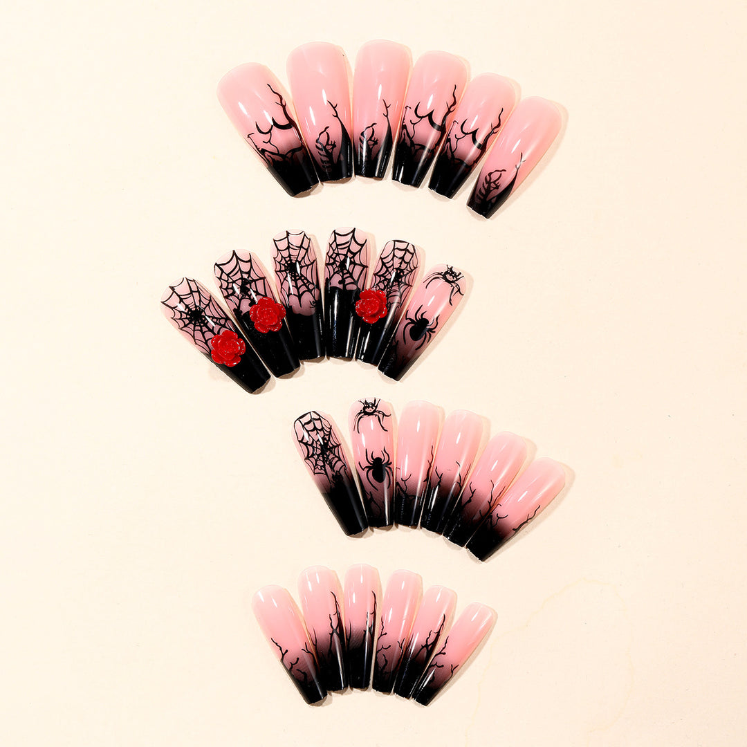 Gothic-Inspired 3D Halloween Nail Art Extensions Kalsten