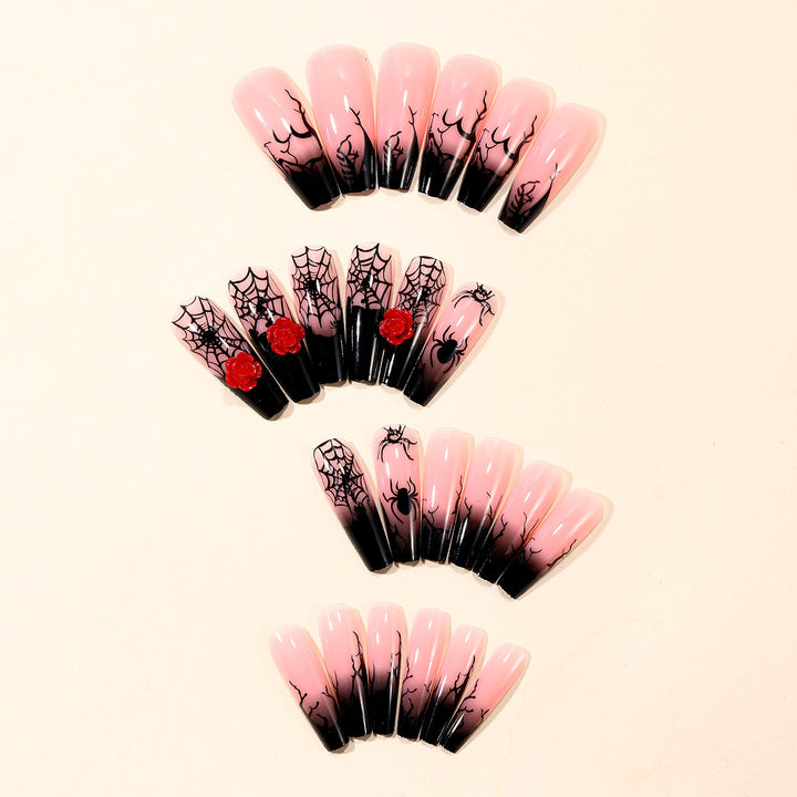 Gothic-Inspired 3D Halloween Nail Art Extensions Kalsten