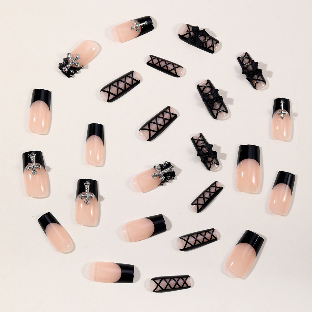 Gothic Elegance Long Nail Art Extensions Kalsten