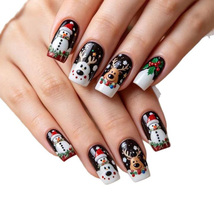 Artificial artificial nails with festive Christmas design Kalsten