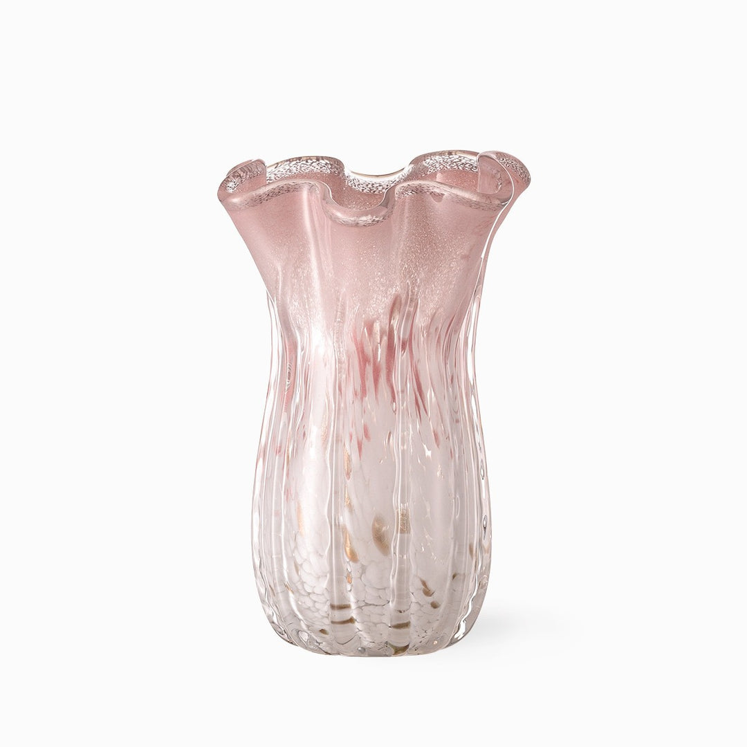 Sculptural Rippled Art Glass Decorative Vase Kalsten
