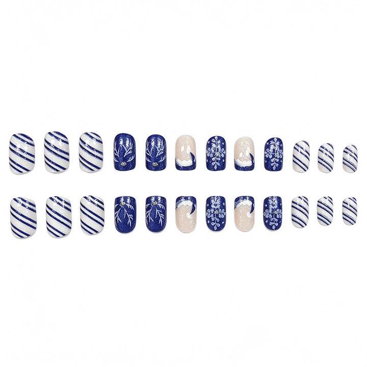Artistic Winter-Themed Acrylic Nail Art Enhancements Kalsten