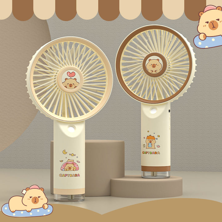 Women's portable hand fan with cute capybara design Kalsten