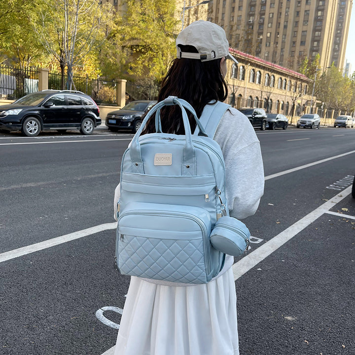 Quilted Multi-Compartment Backpack Kalsten