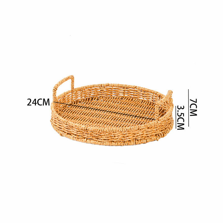 Ladies Round Serving Rack Made of Braided Material Kalsten