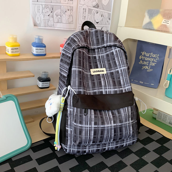 Chic Checked Casual Backpack Kalsten