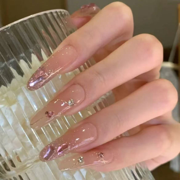 Artistic Nail Extensions with Glitter Accents Kalsten