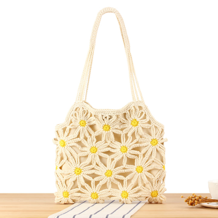 Handcrafted macrame bag with floral accents Kalsten