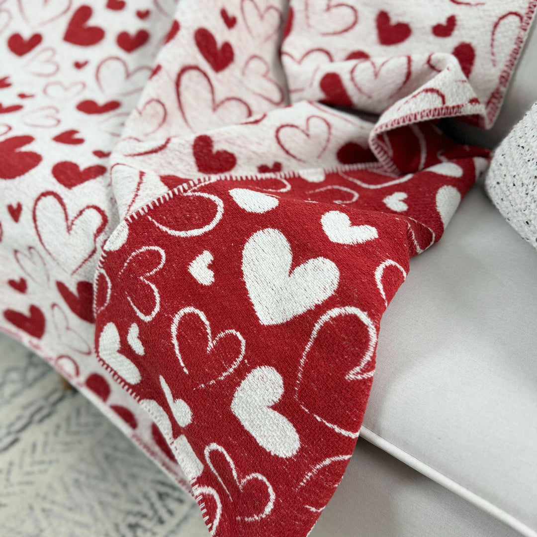 Cozy Heart Print Scarf